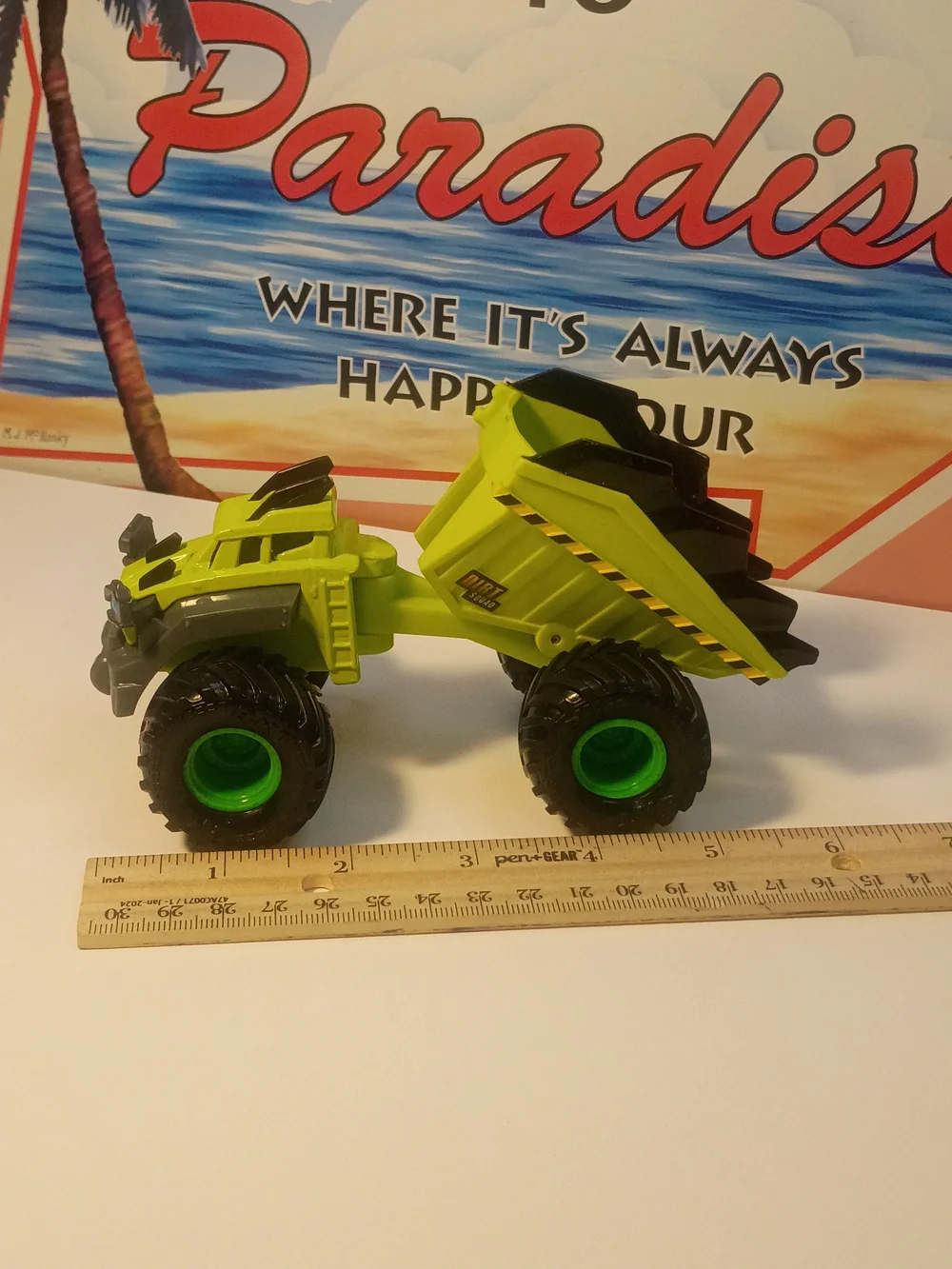 Spin Master Monster Monster Jam Lime Green Dirt Squad Dump Truck Axle 1/64
